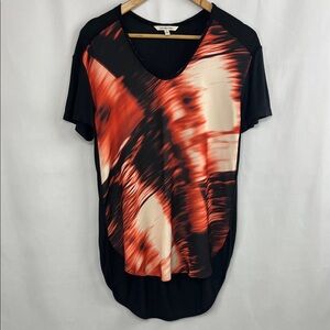 Calvin Kline Colorful Abstract Short Sleeve Top - Size Small
